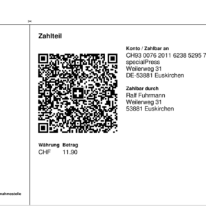 Swiss QR-Code f&uuml;r Gravity PDF